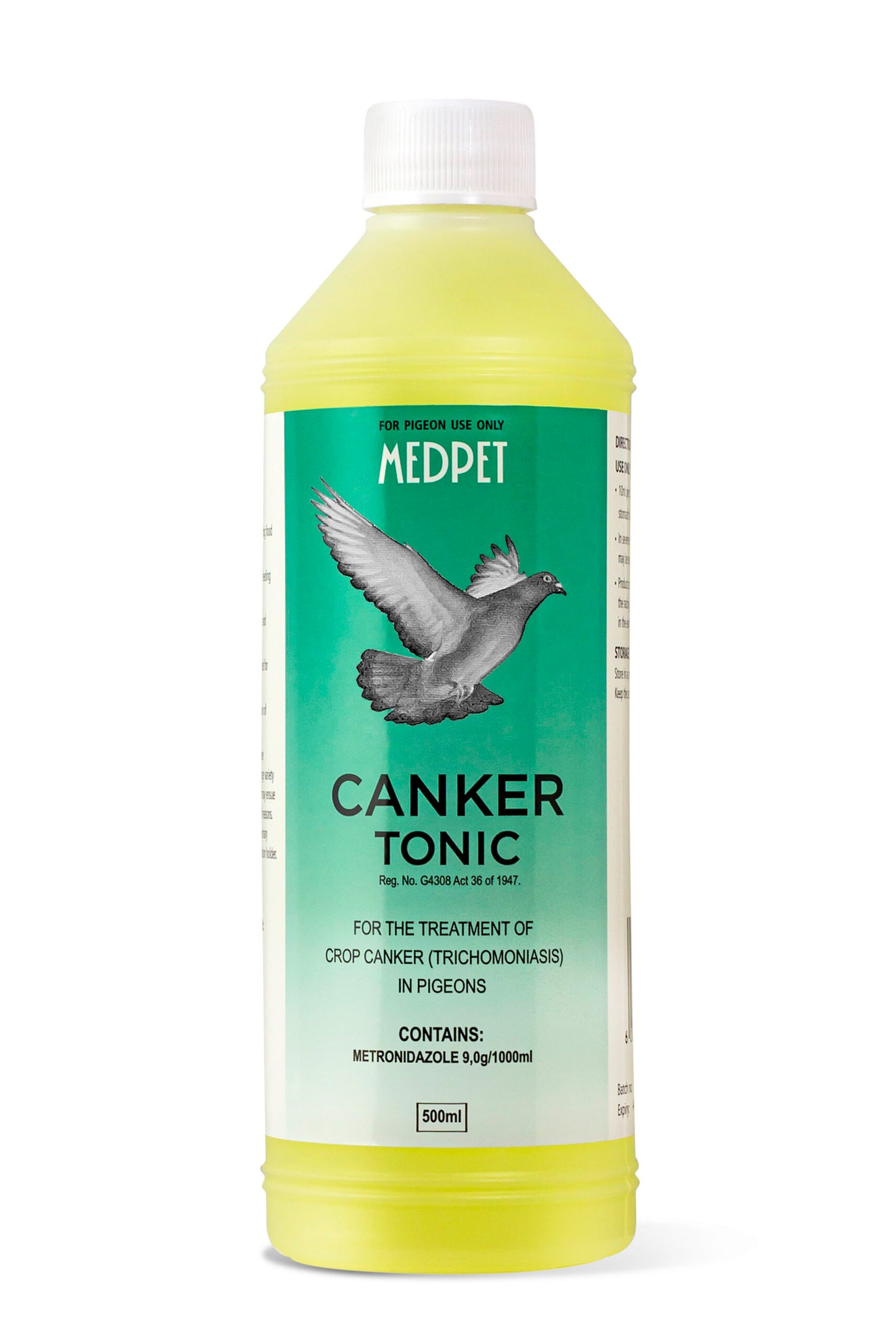 Canker Tonic: Liquid Metronidazole Solution for Avian Trichomoniasis 500ml