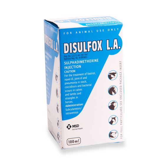Disulfox LA 100ml | Long-Acting Sulfonamide Antibiotic Injection for Livestock