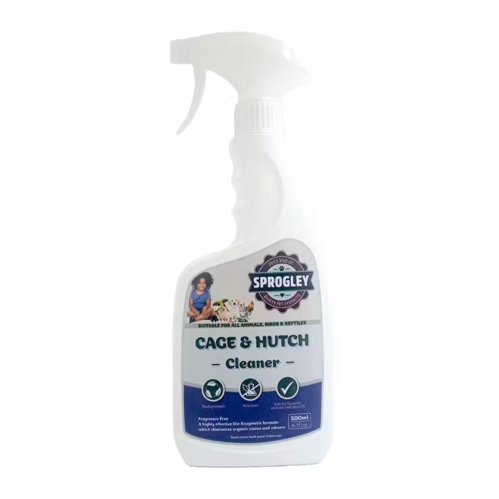 Sprogley Small Animal Cage & Hutch Cleaner - 500ml | Deodorizing & Pet-Safe Formula - Pet Pharma