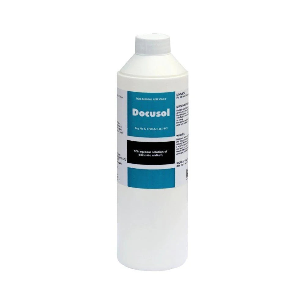 Docusol – Surfactant for Bloat, Constipation, Colic & Otitis in Livestock and Dogs