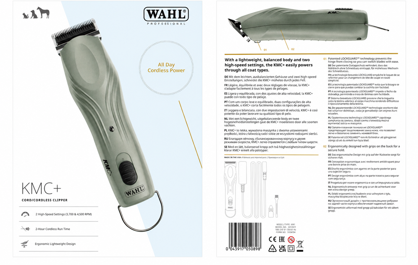 Wahl KMC+ Professional Cordless Animal Clipper