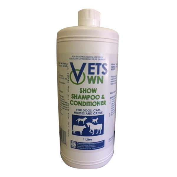Vets Own Show Shampoo for Dogs & Cats – 1L Professional Coat Enhancer