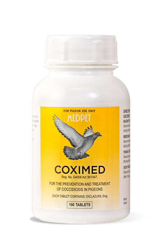 Coximed Tabs: Single-Dose Diclazuril Tablets for Coccidiosis in Pigeons 100's