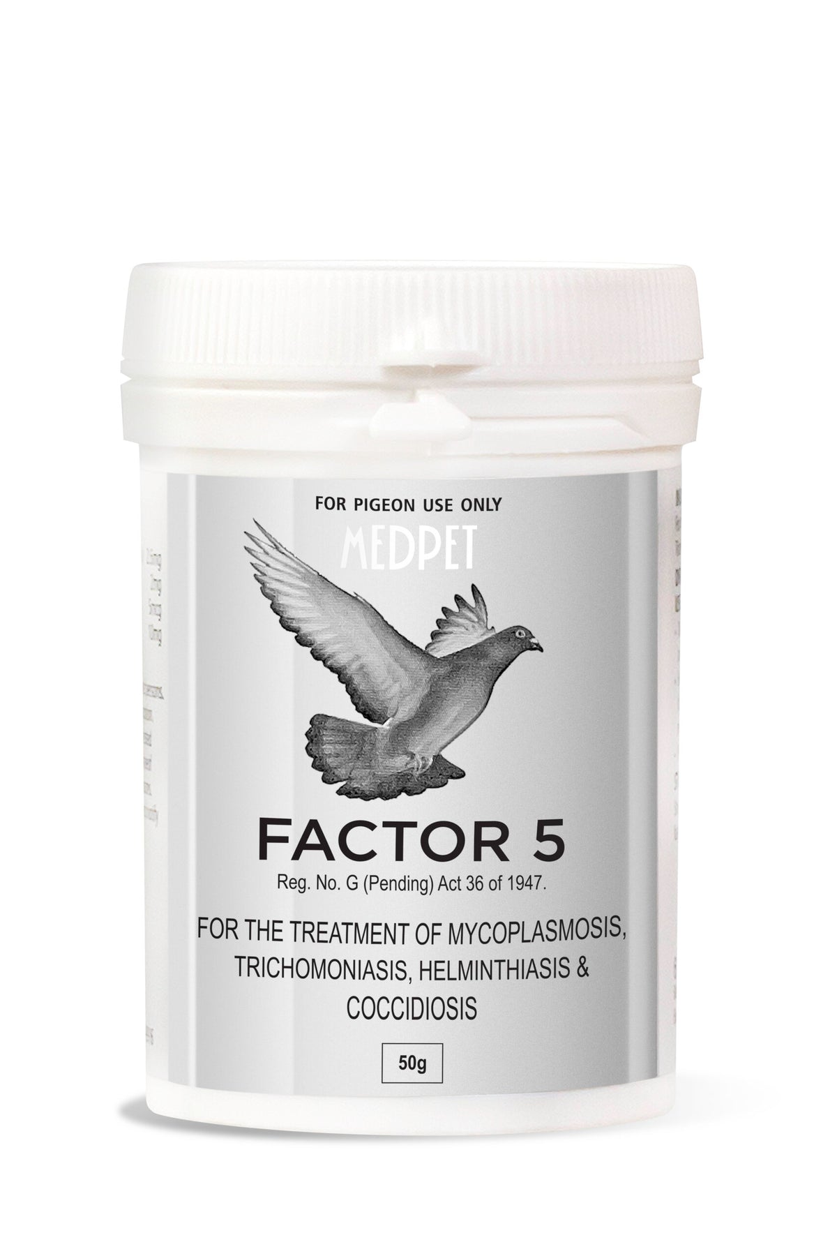 Medpet Factor 5 50g – 5-in-1 Treatment for Racing Pigeons & Birds - Pet Pharma
