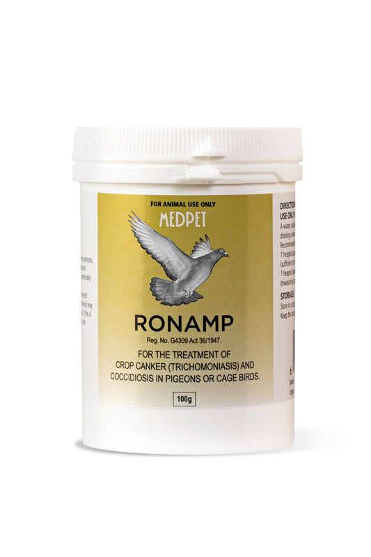 Medpet Ronamp 100g Combination Treatment for Pigeon Canker and Coccidiosis