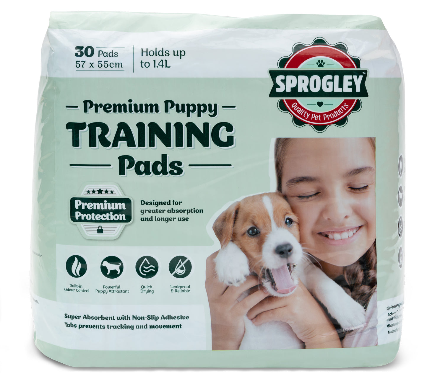 Sprogley Premium Puppy Training Pads - 6-Layer Leakproof & Odour Control (Various Pack Sizes) - Pet Pharma