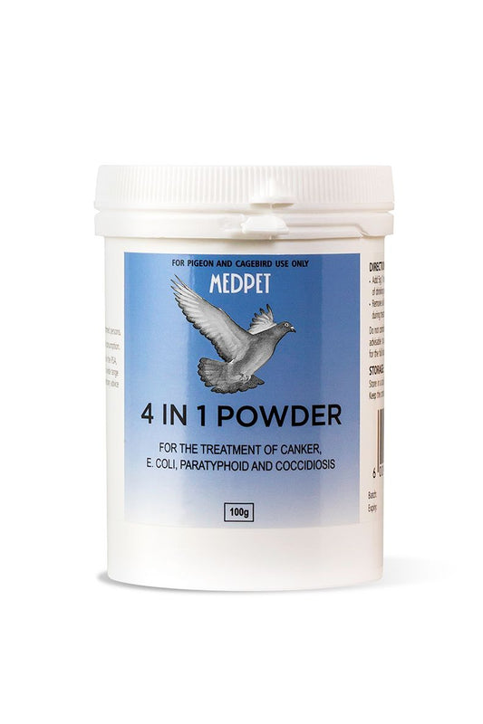 Medpet 4 in 1 Powder: Treatment for Canker, Coccidiosis, E. coli, and Paratyphoid 100g