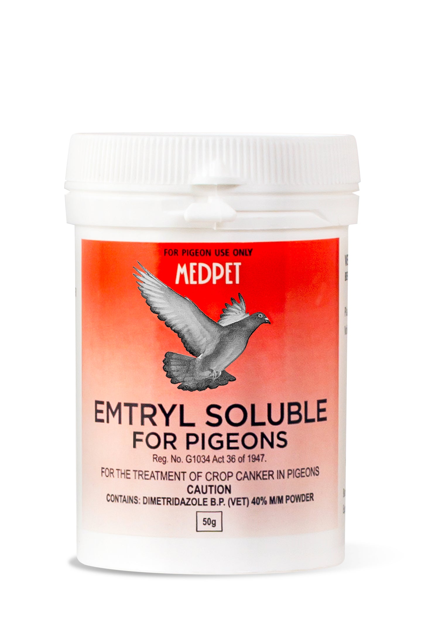 Emtryl Soluble Powder for Pigeons 50g | Crop Canker & Trichomoniasis Treatment