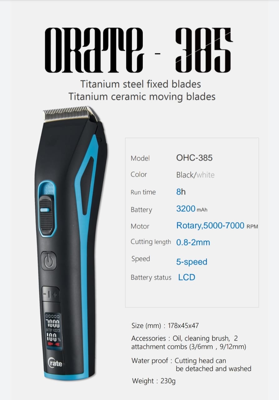Orate 38S Professional Hair Clipper | Cordless Hybrid Trimmer - Pet Pharma