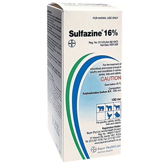 Sulfazine 16% 100ml: Coccidiosis, Coryza Treatment for Poultry, Calves