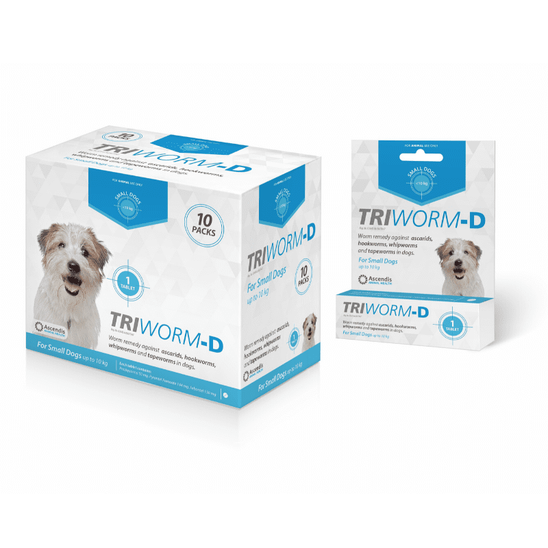 Triworm-D Dewormer for Small Dogs – 1 Tablet (10’s Pack)