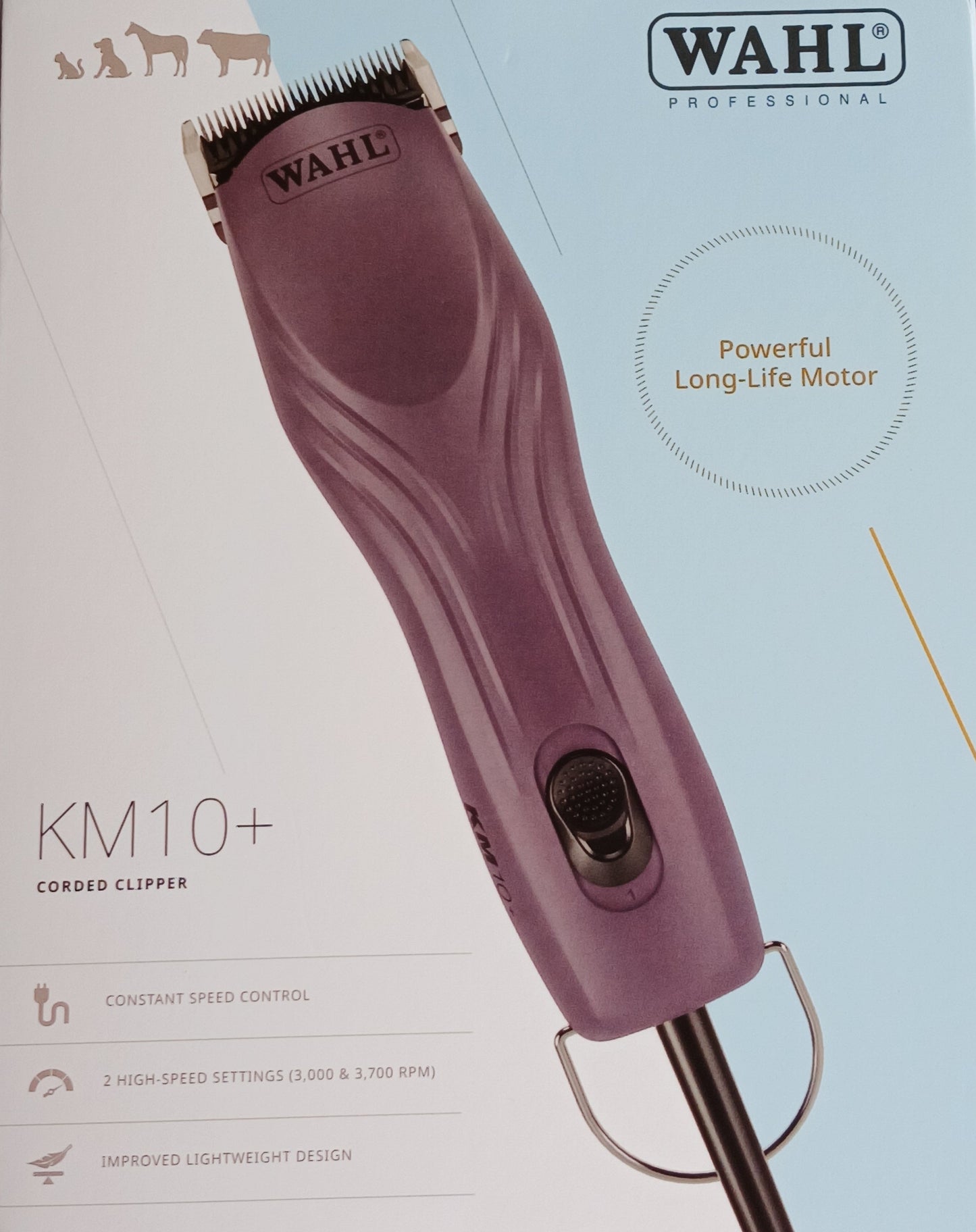 Wahl KM10 Professional 2-Speed Clipper – Ultra Quiet, High-Performance Grooming Tool for Dogs, Cats & Horses - Pet Pharma