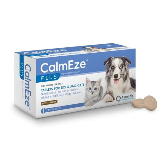 CalmEze Plus Tablets for Dogs & Cats (30’s) – Anxiety & Stress Relief | Vet-Recommended Calming Supplement