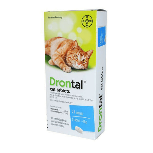 Drontal Cat Dewormer 24 Tablets | Broad Spectrum Worm Treatment