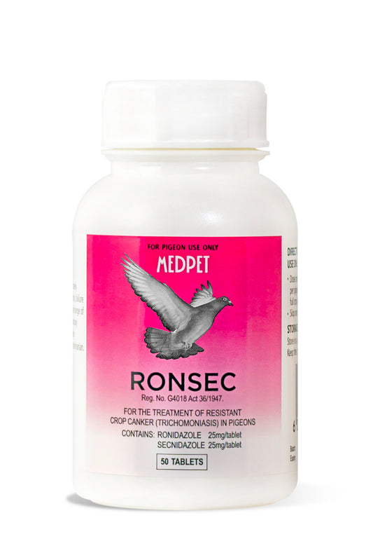 Ronsec: Hyper-Resistant Canker Treatment for Pigeons and Raptors 50 Tablets
