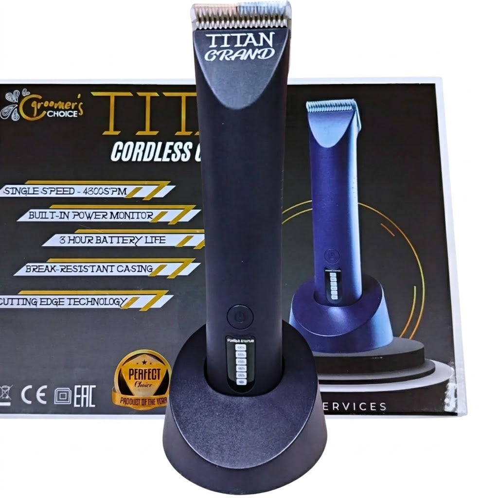 Groomers Choice Titan Grand Cordless Pet Clipper - Heavy Duty Trimmer - Pet Pharma